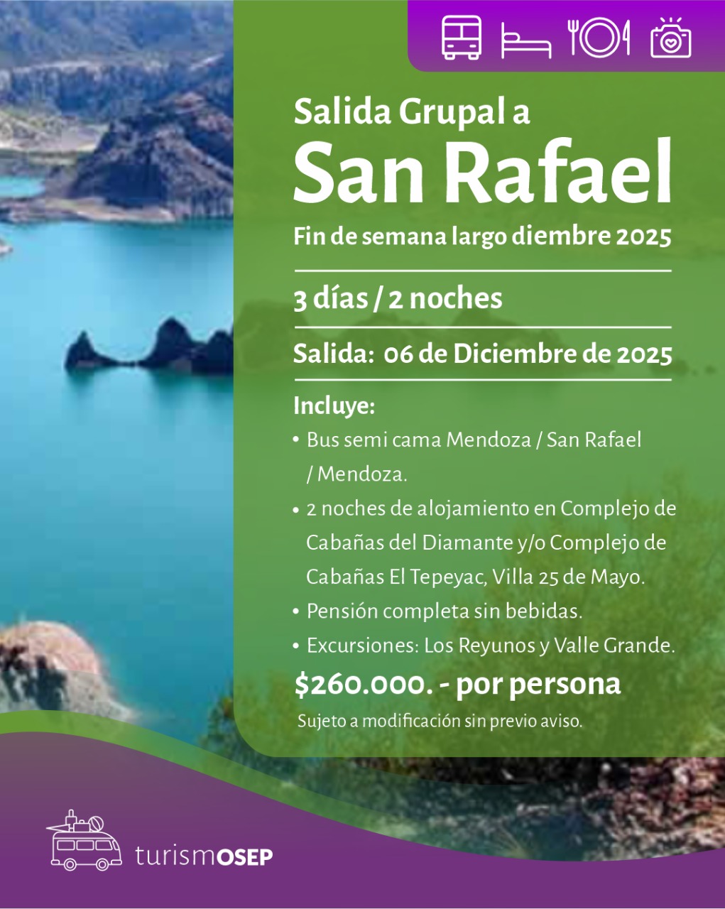 SALIDA GRUPAL A SAN RAFAEL – Fin de semana largo de diciembre 2025